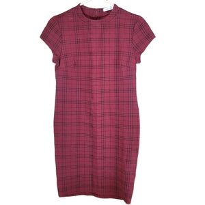 Bishop & Young In Burgundy and Black Check Pattern Dress M